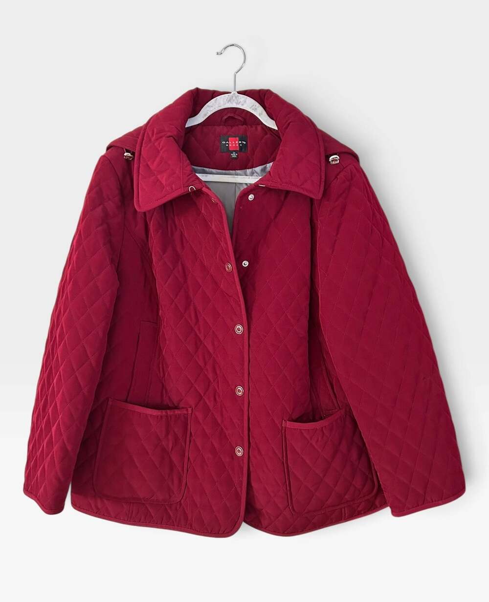 NWT Gallery Woman Quilted Jacket w/ Removable Hood, Size 2X